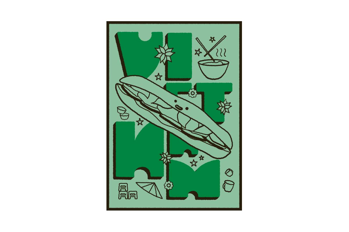 green Vietnam illustrated card