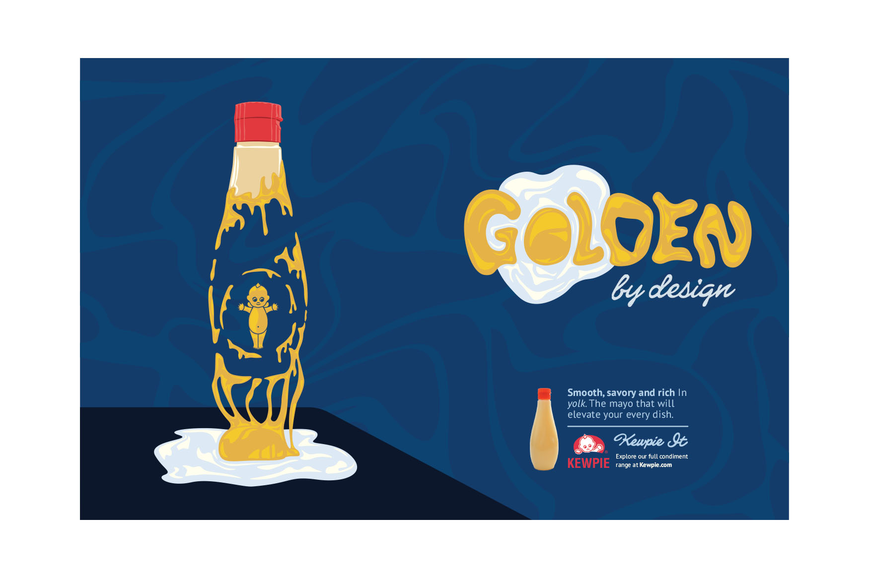 image of a kewpie mayo magazine advertisement spread as a flat graphic