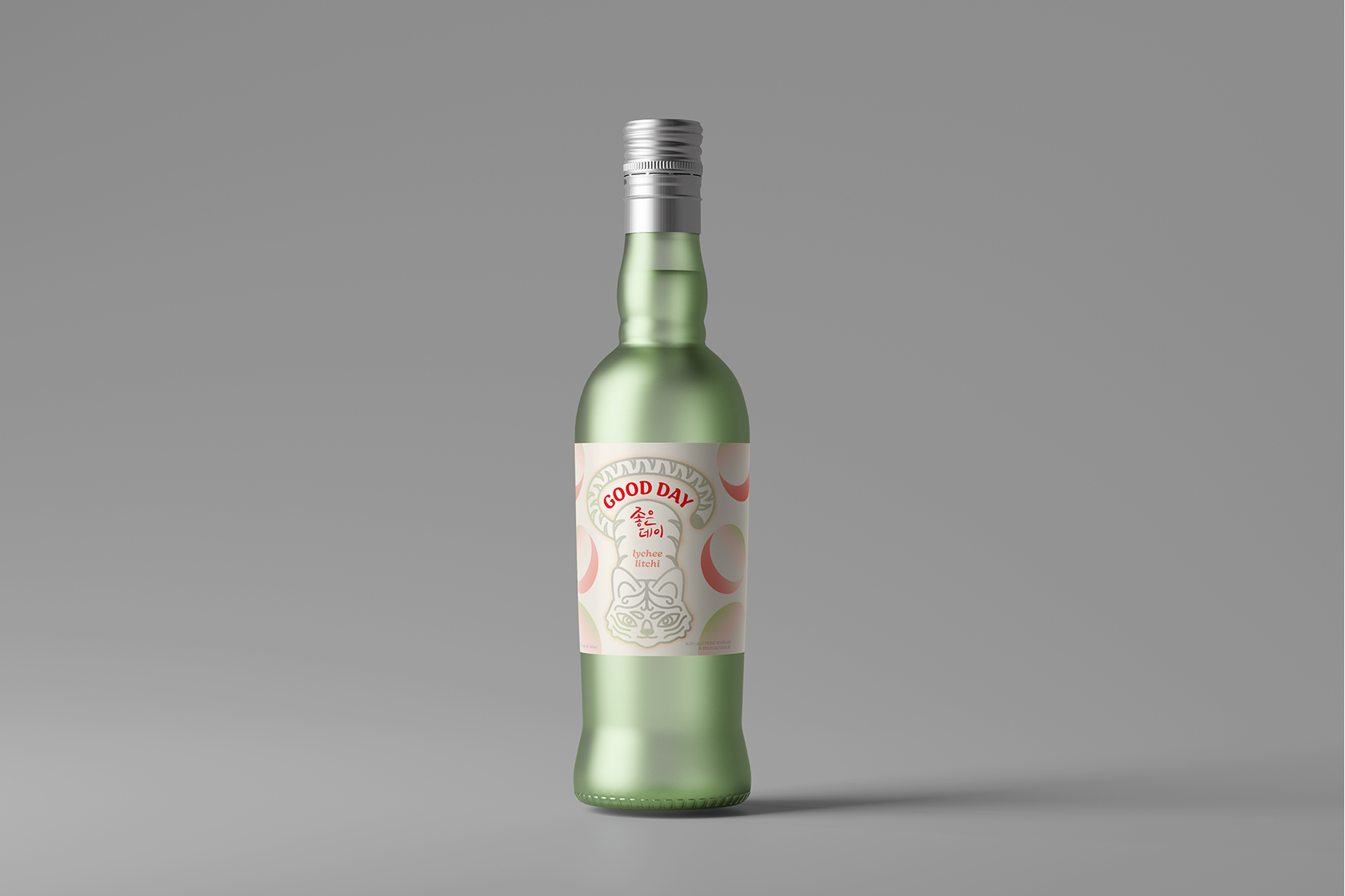 Front view of the soju brand good day's packaging